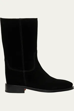 santoni Fleeces Suede Tall Ranch Boots