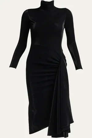 Giorgio Armani Draped Iridescent Jersey Midi Dress