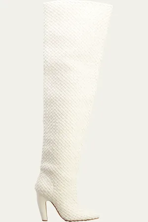 Bottega Veneta Intrecciato Woven Lambskin Over-The-Knee Boots