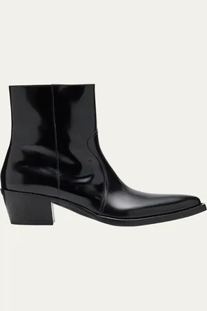 Prada Leather Zip Ankle Boots