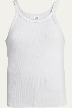 RE/DONE Ribbed Scoop-Neck Fitted Tank