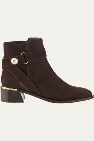 Jimmy Choo Noor Suede Pearly-Button Ankle Booties