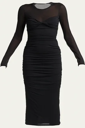 Giorgio Armani Ruched Twist-Bustier Midi Dress
