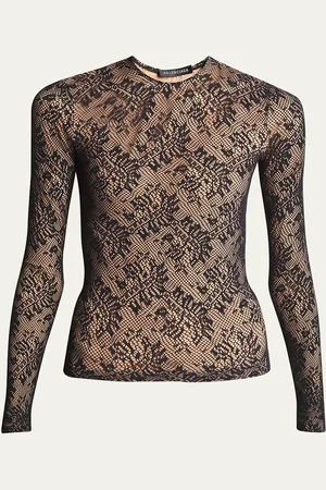 Balenciaga Lace Matte Jersey Top