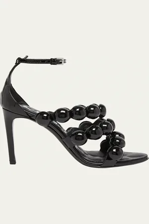 Alaïa Patent Bubble Ankle-Strap Sandals