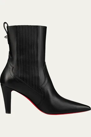 Christian Louboutin Leather Chelsea Red Sole Booties