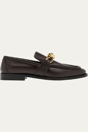 Bottega Veneta Astaire Metallic Knot Leather Loafers