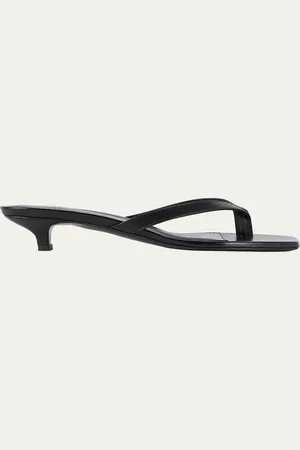 Totême Thong Leather Kitten-Heel Mules