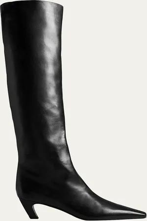 Khaite Davis Slouchy Leather Knee Boots