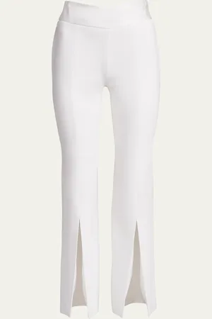 Simkhai Satin-Combo Front-Slit Pants