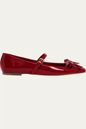 VALENTINO GARAVANI Romance Patent Bow Mary Jane Ballerina Flats