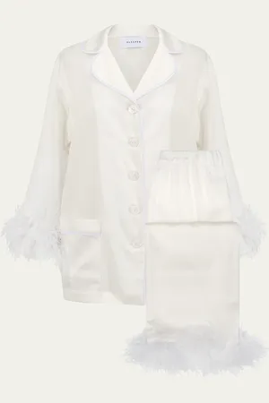 Sleeper Double Feather-Trim Party Pajama Set