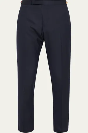 Thom Browne Slim-Leg Flannel Trousers, Medium Gray