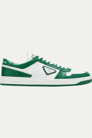 Prada Bicolor Leather Low-Top Court Sneakers