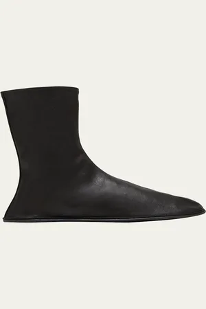 The Row Leather Mid Sock Boots