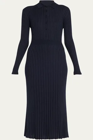 GABRIELA HEARST Ardor Cashmere-Blend Ribbed Midi Dress