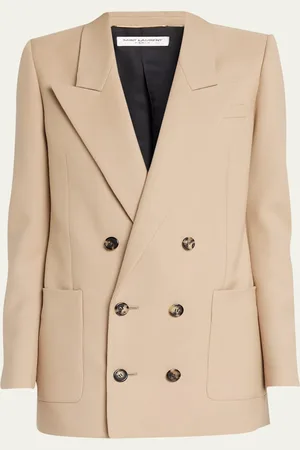 Saint Laurent Wool Button-Front Blazer Jacket
