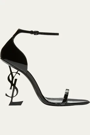 Saint Laurent Opyum YSL Logo-Heel Sandals with Hardware