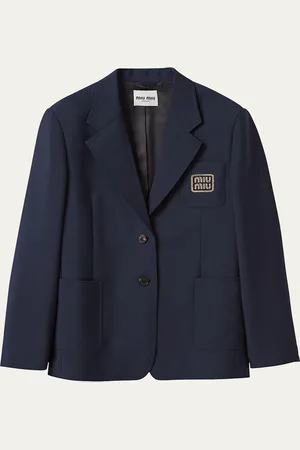 Miu Miu Logo-Embroidered Mohair Blazer