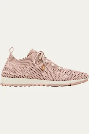 Jimmy Choo Veles Knit Pearly Lace-Up Sneakers