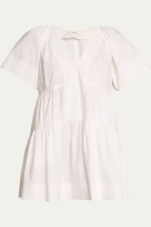 A.L.C. Camila Short-Oversized Sleeve Tiered Mini Dress