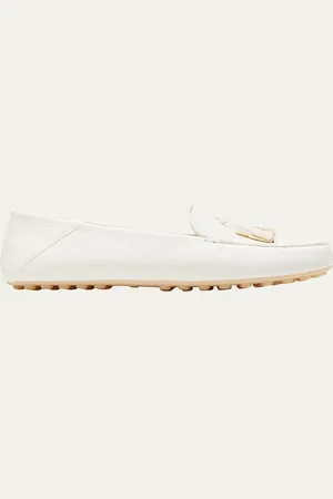 Loro Piana Leather Tassel Moccasin Driver Loafers