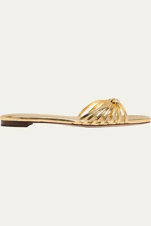Loeffler Randall Izzie Leather Knot Flat Sandals