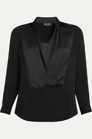 Giorgio Armani Cowl Neck Silk Georgette Blouse