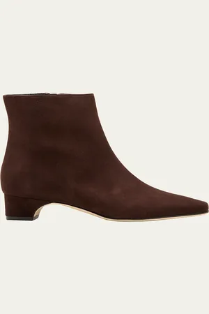 Manolo Blahnik Tolarc Suede Zip Ankle Booties