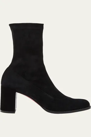 Christian Louboutin Adoxa Stretch Suede Red-Sole Booties