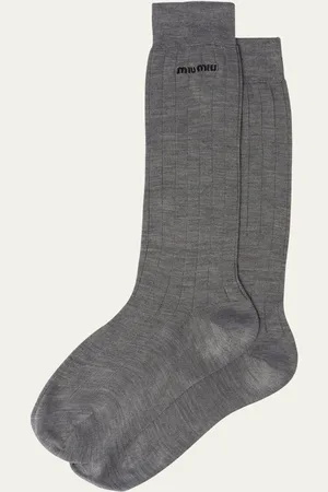Miu Miu Logo-Knit Silk Sock