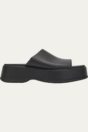 sorel Dayspring Leather Platform Slide Sandals