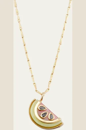 Brent Neale Small Watermelon Pendant Necklace with Black Diamonds