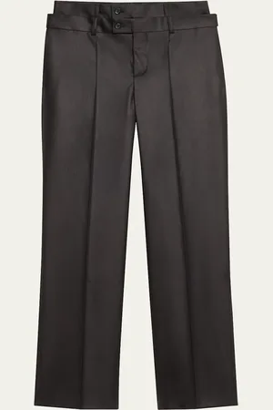BETTTER Double Waistband Straight Leg Wool Trousers