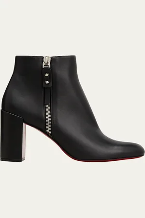 Christian Louboutin Ziptotal Calfskin Red Sole Booties