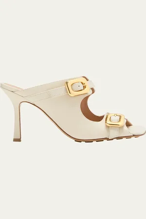 Bottega Veneta Leather Dual-Buckle Stiletto Mules