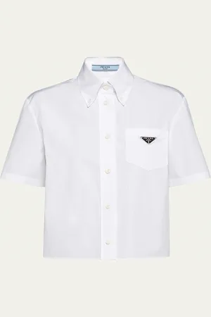 Prada Poplin Short-Sleeve Blouse