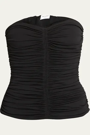 Saint Laurent Ruched Strapless Tube Top