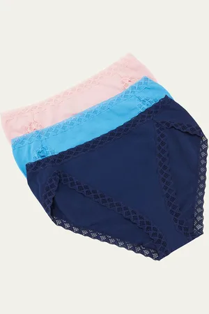 Natori Three-Pack Bliss Cotton French-Cut Briefs