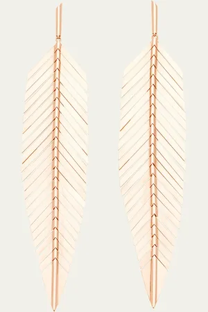 Cadar 18k Large Feather Drop Earrings
