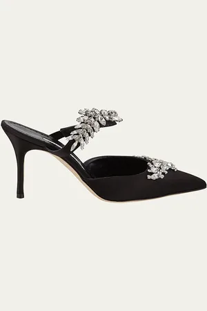 Manolo Blahnik Lurum Crystal-Embellished Mules