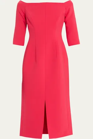 Carolina Herrera Off-Shoulder Midi Dress
