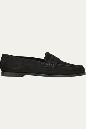 Manolo Blahnik Perrita Suede Penny Loafers