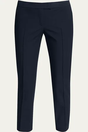 AKRIS Frankie Straight-Leg Cotton-Stretch Cropped Pants