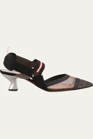 Fendi Colibri Runway Mesh FF Slingback Pumps