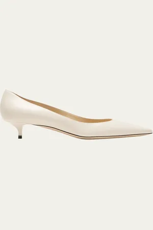 Jimmy Choo Amelia Leather Kitten-Heel Pumps
