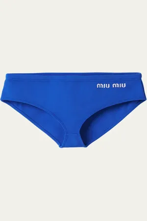 Miu Miu Logo-Embroidered Bikini Bottoms