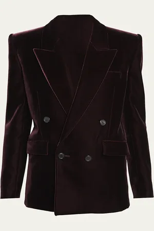 Saint Laurent Velvet Double-Breast Blazer