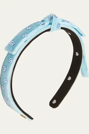 Lele Sadoughi Bardot Embellished Slim Bow Headband