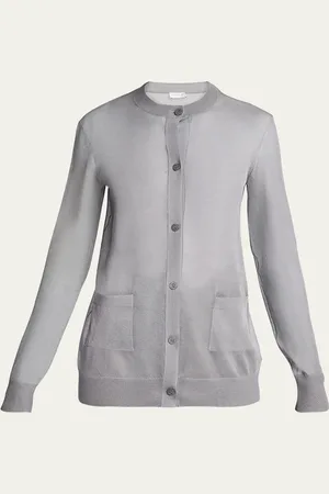 Saint Laurent Sheer Knit Button-Front Cardigan